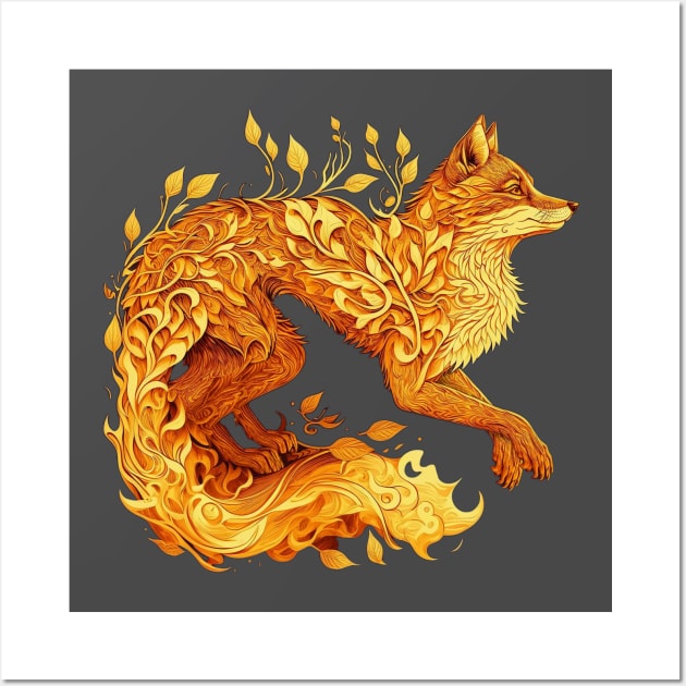 Fire Fox Wall Art by Ampersand Studios